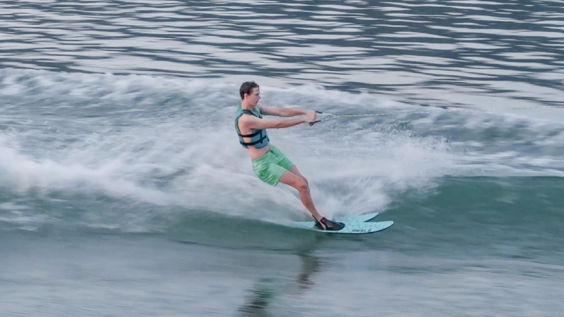 MESLE water ski set Strato 170 cm in cyan video thumbnail
