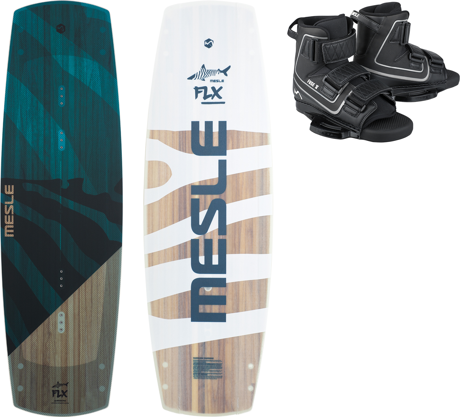 MESLE Wakeboard Set FLX II mit Fuse Bindung, Cable Park Pro Flex Board für Obstacles