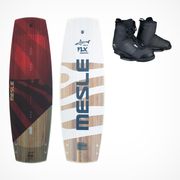 MESLE Wakeboard Set FLX 138cm in rot mit Maxx Bindung, Cable Park Pro Flex Board für Obstacle