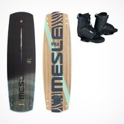 MESLE Wakeboard Package PSX 147cm in grey with Core Binding, Cableway Pro Flex Board for Obstacle