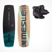 MESLE Wakeboard Paket PSX 141cm in blau mit Fuse Bindung, Seilbahn Pro Flex Board für Obstacle