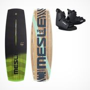 MESLE Wakeboard Package PSX 135cm in green with Duro Binding, Cableway Pro Flex Board for Obstacle