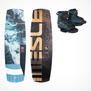 MESLE Wakeboard Set Airtime 145cm with Fuse Binding, Cableway Flex Board for Obstacles