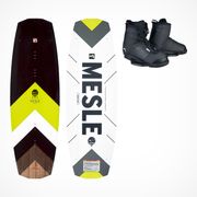 MESLE Wakeboard Set Pilot 134cm in lime mit Maxx Bindung, Profi Wakeboard für Boot & Seilbahn